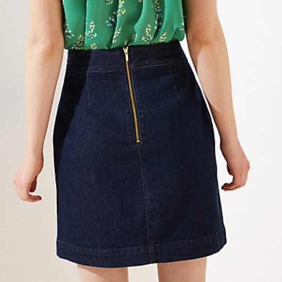 NWT LOFT DENIM POCKET SHIFT SKIRT 10 - Picture 2 of 7
